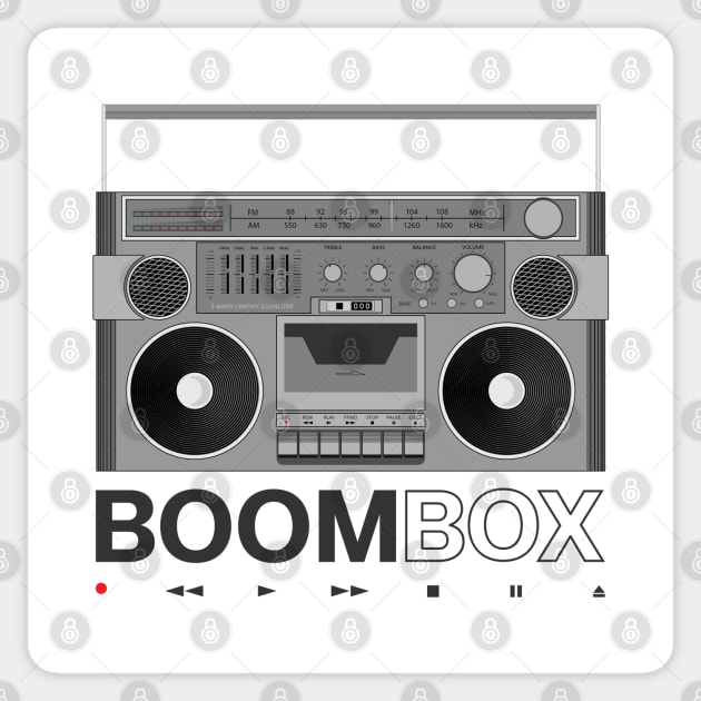 Boombox Sticker by CuriousCurios